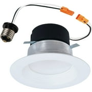 LT 4 in. Selectable 5CCT IC Rated Indoor Integrated LED Recessed Light with Baffle Trim, 650 Lumens, Matte White